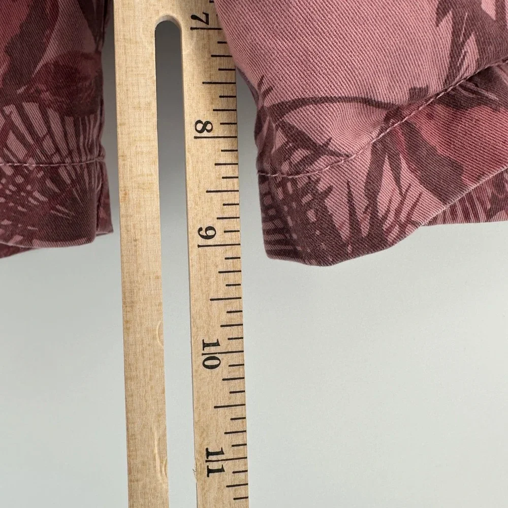 Banana Republic Emerson Shorts Mens 36 Pink Tropical Palm Leaf Print Cotton